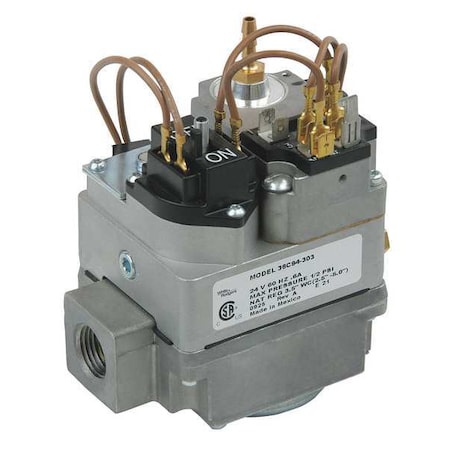 Gas Valve, NG/LP, Hot Surface Ignition and Direct Spark Ignition, 24 V, Delay Slow, 0.6 A MPN:36C94-303