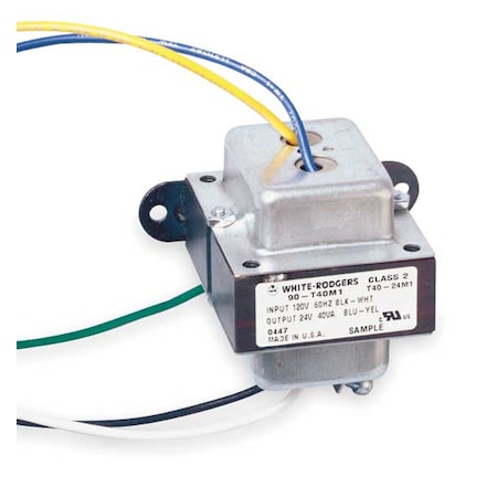 Class 2 Transformer, 40 VA, Not Rated, 24V AC, 120V AC MPN:90-T40M1