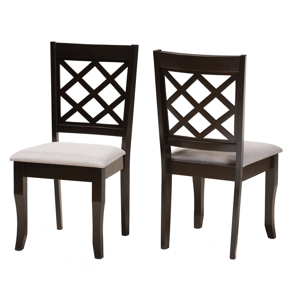 Baxton Studio Verner Dining Chairs, Gray/Dark Brown, Set Of 2 Chairs MPN:2721-10532