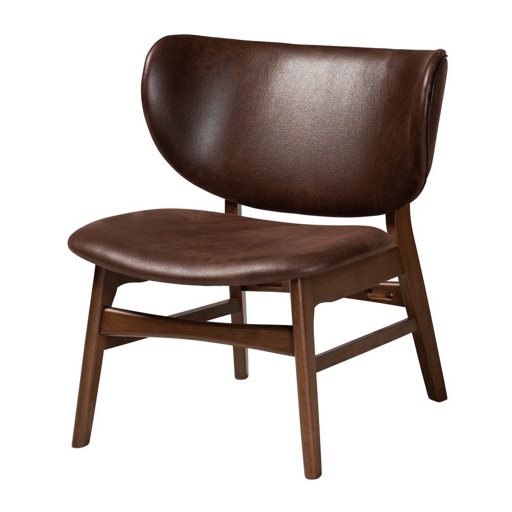 Baxton Studio Marcos Living Room Accent Chair, Dark Brown/Walnut MPN:2721-11712