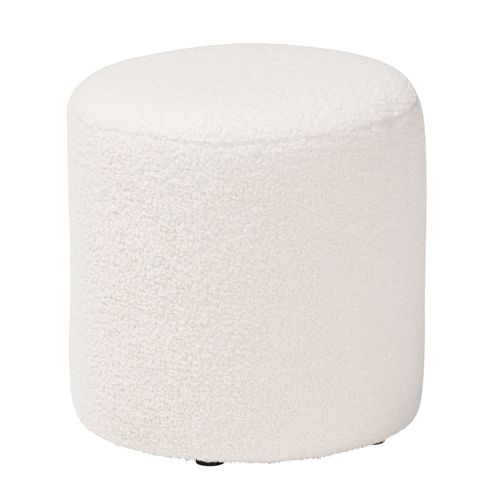 Baxton Studio Tori Modern Boucle Upholstered Ottoman, 13-13/16inH x 13-13/16inW x 13-13/16inD, Ivory MPN:2721-12870