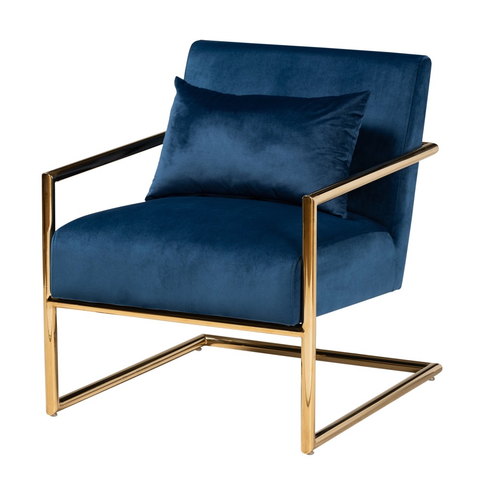 Baxton Studio 9926 Lounge Chair, Navy Blue MPN:2721-9926