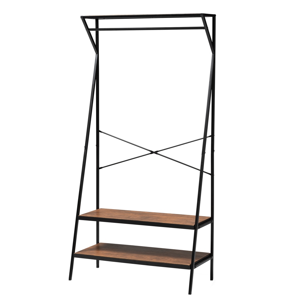 Baxton Studio Laima Entryway Coat Hanger, 63in x 31-9/16in x 15in, Brown/Black MPN:2721-10298