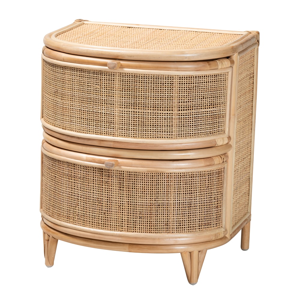 bali & pari Oleta Natural Rattan 2-Drawer Nightstand, 24inH x 21-5/16inW x 17-3/4inD, Natural Brown MPN:2721-13152