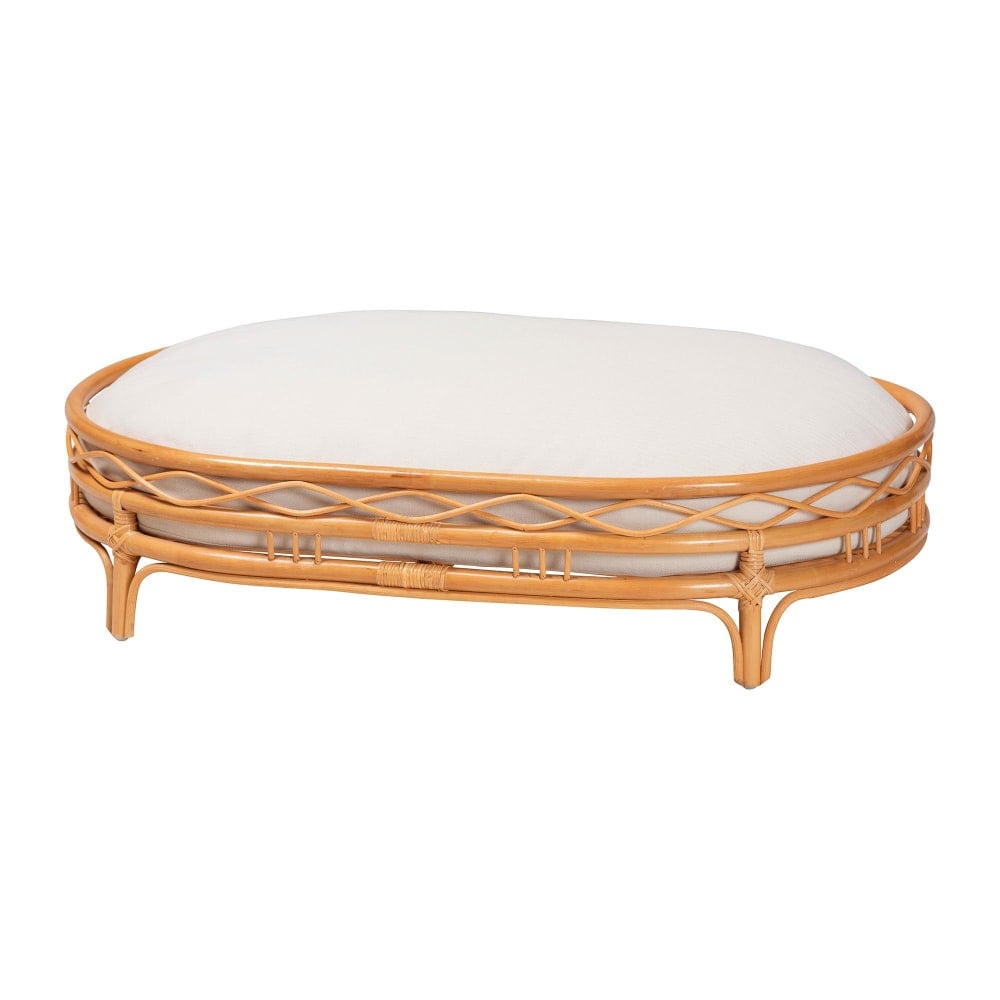 bali & pari Jovia Bohemian Rattan Pet Bed, 29-1/2in x 43-5/16in, Honey MPN:2721-13638