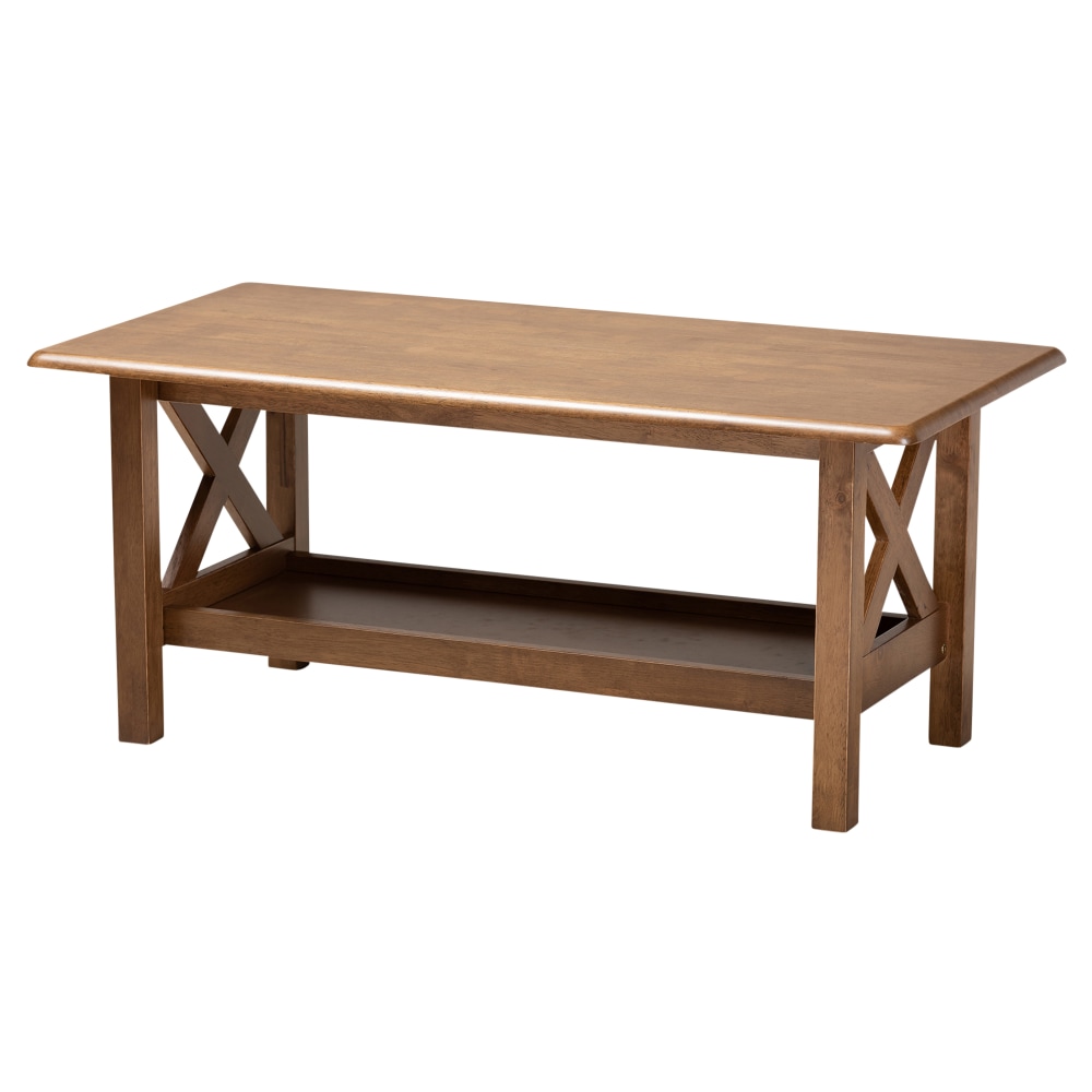 Baxton Studio Coffee Table, 17-1/2inH x 40-15/16inW x 20-7/8inD, Walnut Brown MPN:2721-10335