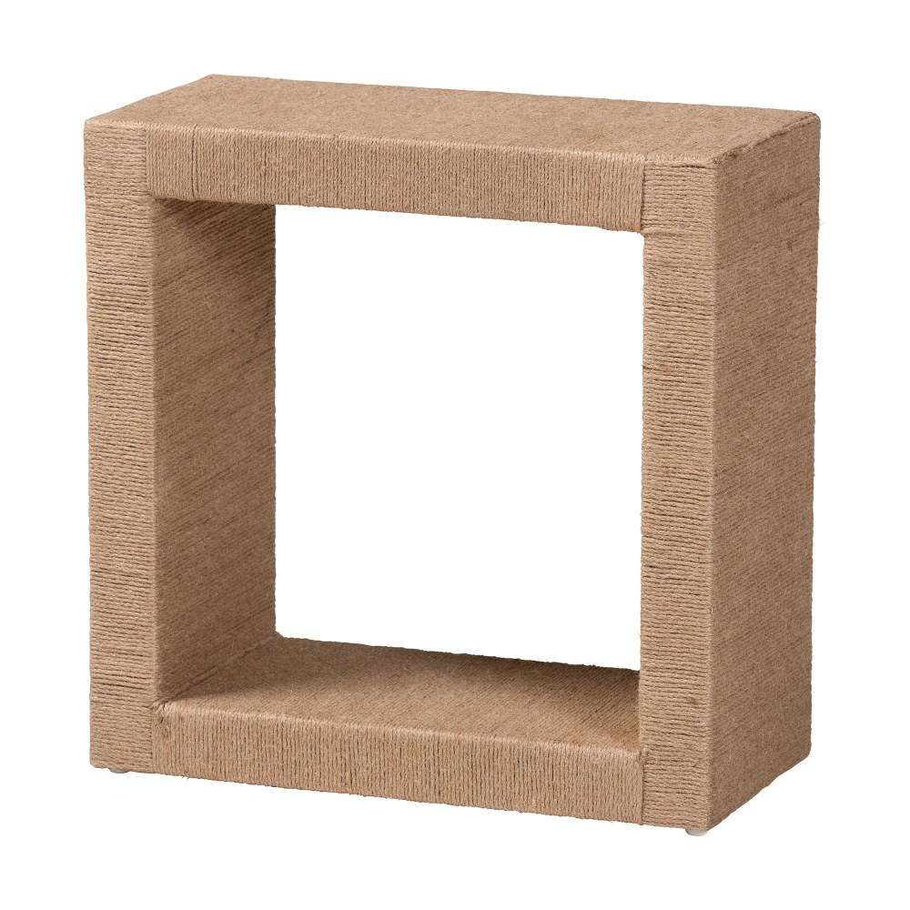 Adonica Modern Bohemian Natural Brown Jute and Wood End Table MPN:2721-13456