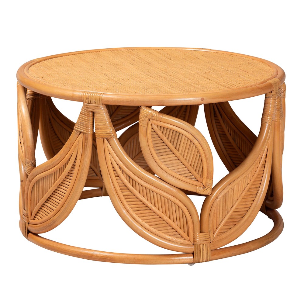 bali & pari Raflesia Natural Rattan Coffee Table, 18-1/8inH x 29-1/2inW x 29-1/2inD, Natural MPN:2721-13589