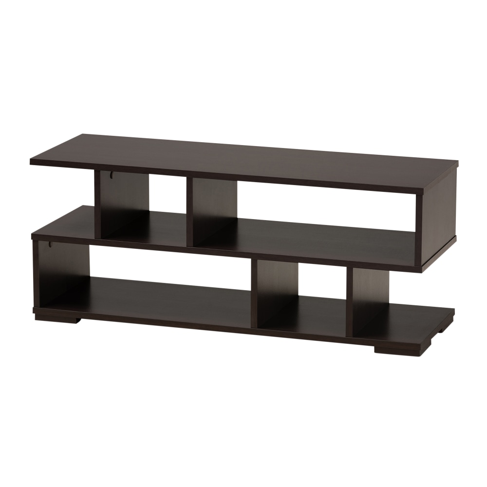 Baxton Studio Modern TV Stand, 14-5/8inH x 35-7/16inW x 11-13/16inD, Dark Brown MPN:2721-9851