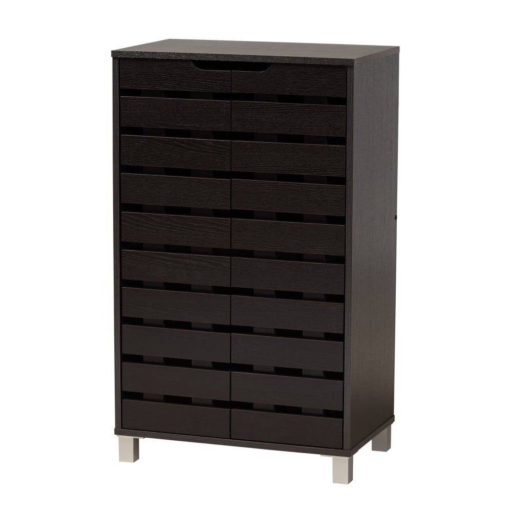 Baxton Studio Modern And Contemporary 39inH 2-Door Shoe Storage Cabinet, Dark Brown MPN:2721-11027