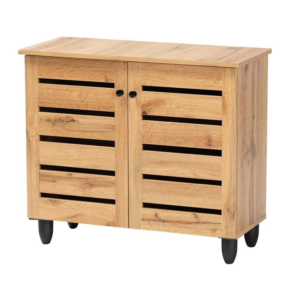 Baxton Studio Gisela 30inW 2-Door Shoe Storage Cabinet, Oak Brown MPN:2721-11993
