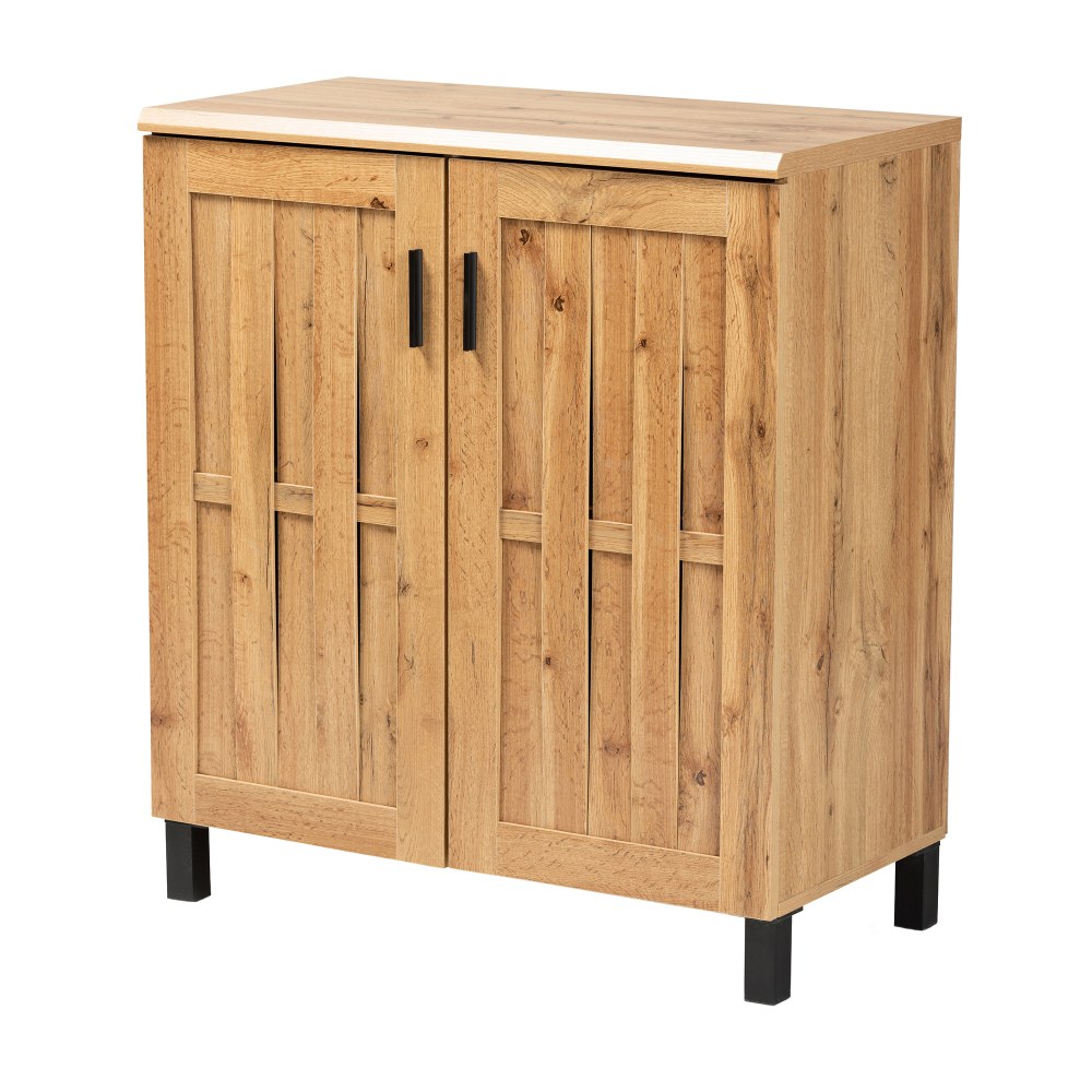 Baxton Studio Excel 32inW 2-Door Storage Cabinet, Oak Brown MPN:2721-11995
