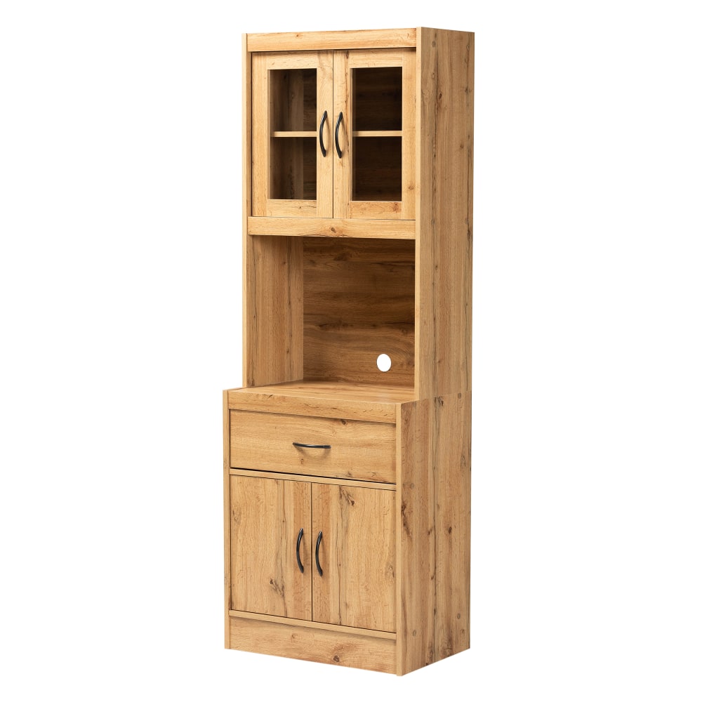 Baxton Studio Laurana 24inW Kitchen Cabinet And Hutch, Oak Brown MPN:2721-12004