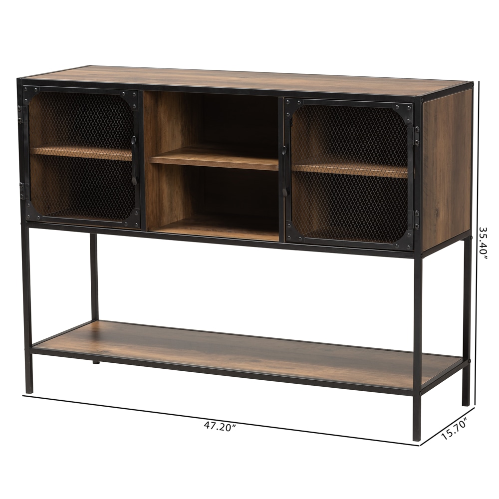 Baxton Studio Cardea 48inW 2-Door Sideboard, Walnut Brown/Black MPN:2721-12486