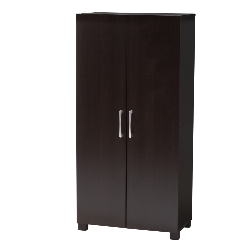 Baxton Studio Marine 2-Door Shoe Storage Cabinet, Wenge Dark Brown MPN:2721-9156