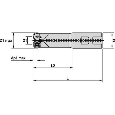 Indexable Profiling End Mill, M100 Series, High Speed Steel, 5.00mm Depth of Cut MPN:2021339