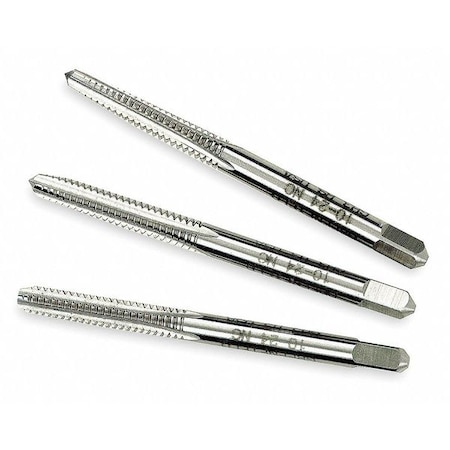 Hand Tap Set, Left-Hand, 3 PC, HSS, 3/8-24 MPN:14197