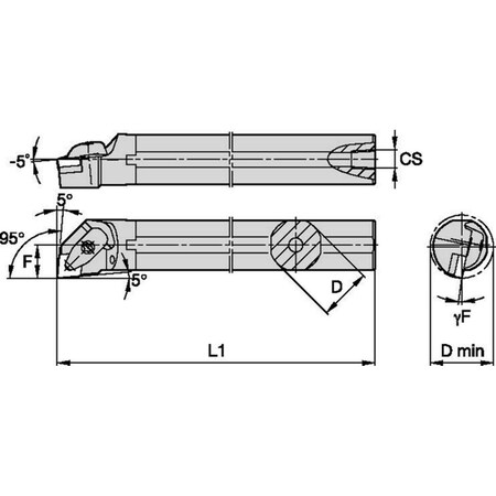 Thread Turning Toolholder, A-DCL-KC, HSS MPN:5696075