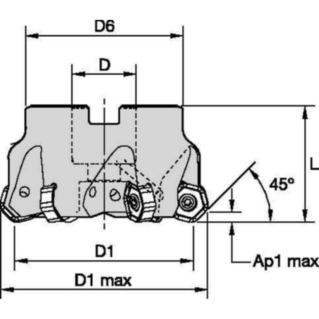 Indexable Profiling End Mill, M1200 Series, High Speed Steel, 3.50mm Depth of Cut MPN:3958002