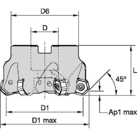 Indexable Profiling End Mill, M1200 Series, High Speed Steel, 3.50mm Depth of Cut MPN:3958007