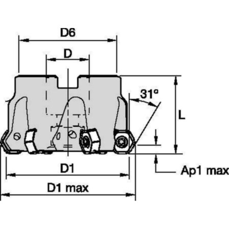 Indexable Profiling End Mill, M1200 Series, High Speed Steel, 4.70mm Depth of Cut MPN:4136433