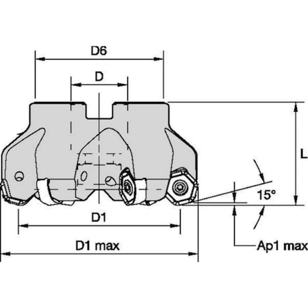 Indexable Profiling End Mill, M1200 Series, High Speed Steel, 1.70mm Depth of Cut MPN:4136884