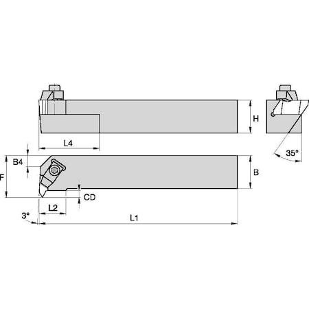 Thread Turning Toolholder, NEL204D MPN:3632159