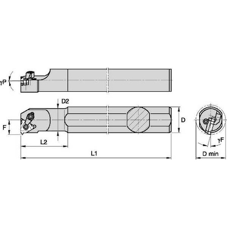 Thread Turning Toolholder, S1620LSER3 MPN:2968765