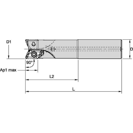 Indexable Profiling End Mill, VHSC Series, High Speed Steel, 16.00mm Depth of Cut MPN:6425260