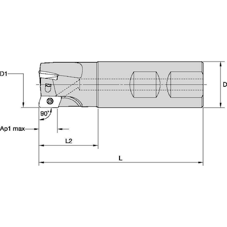 Indexable Profiling End Mill, VSM11 Series, High Speed Steel, 11.44mm Depth of Cut MPN:6616470