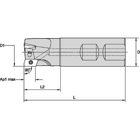 Indexable Profiling End Mill, VSM11 Series, High Speed Steel, 11.44mm Depth of Cut MPN:6616481