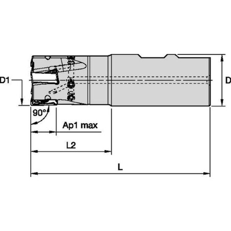 Indexable Profiling End Mill, VSM490-15 Series, High Speed Steel, 15.00mm Depth of Cut MPN:5710286
