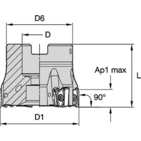 Indexable Profiling End Mill, VSM490-10 Series, High Speed Steel, 10.00mm Depth of Cut MPN:6425484