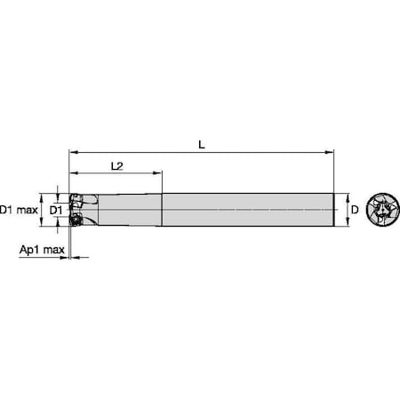 Cutter, Mill, VXF-12 D1.25 Z3 In Cyl End MPN:6733677