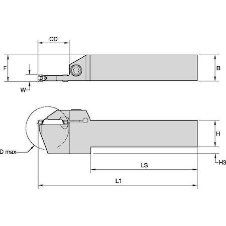 Grooving/Parting Toolholder, WMT, RH MPN:3655892
