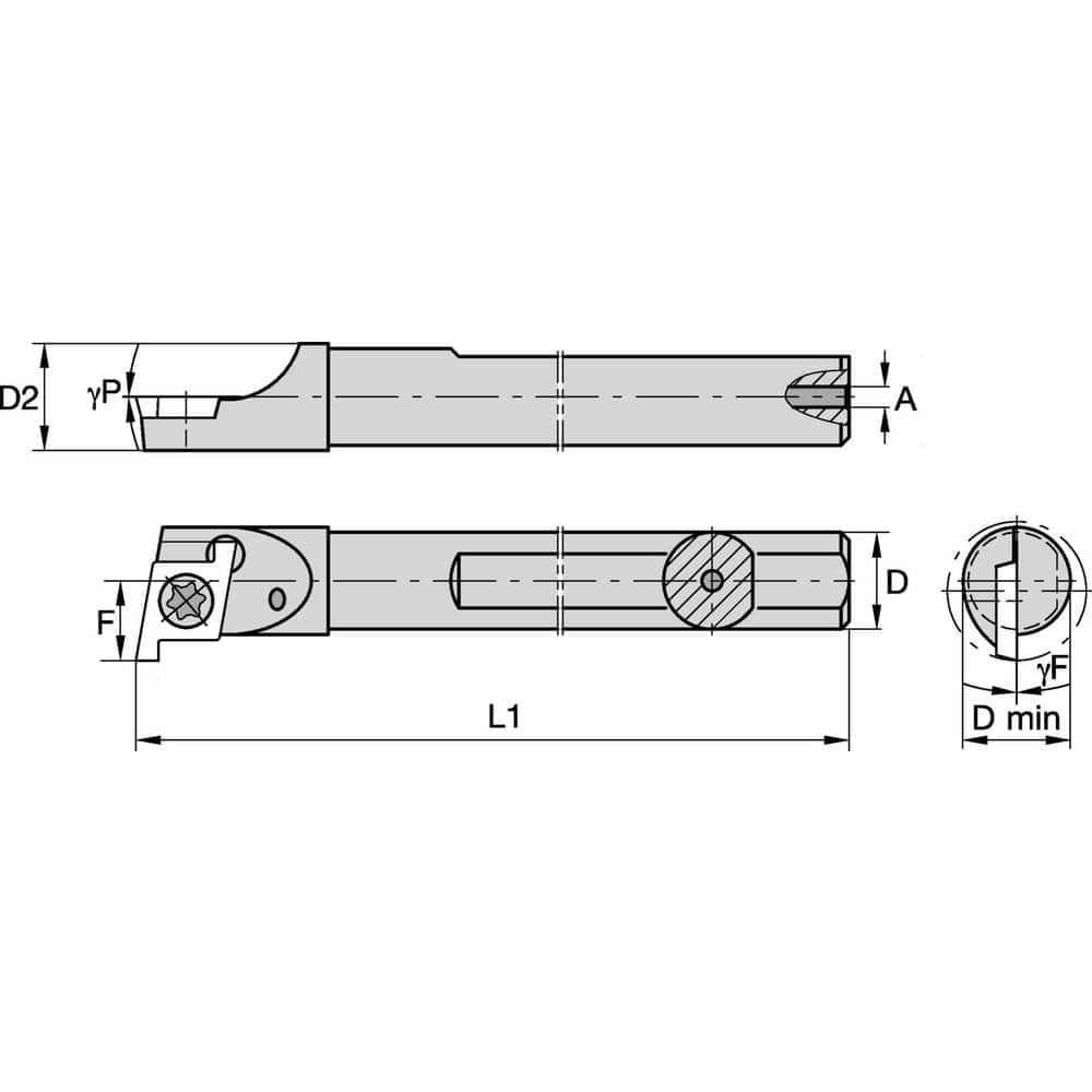 Indexable Grooving Toolholders; Internal or External: Internal ; Toolholder Type: Internal Grooving ; Insert Seat Size: 5 ; Hand of Holder: Right Hand ; Cutting Direction: Right Hand ; Maximum Depth of Cut (Decimal Inch): 0.0400 MPN:2832353