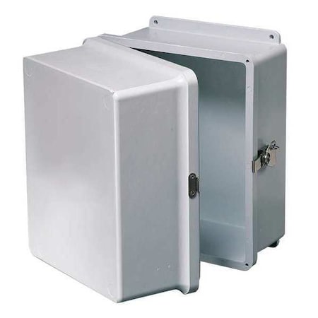 Padlockable Hasp Electrical Enclosures, 9.73 in H, 7.84 in D, 8 in W, 12, 4X, Fiberglass MPN:HW-J10088XD
