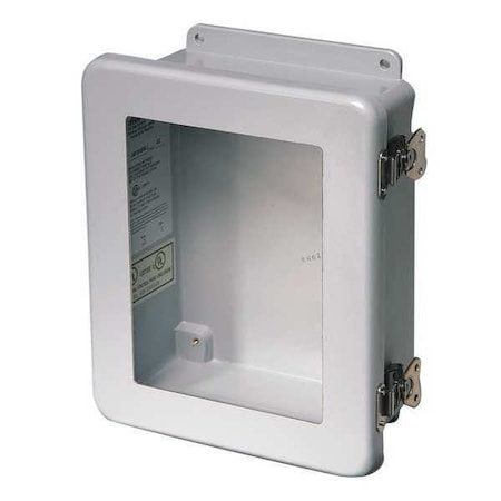 Twist Latch Electrical Enclosures, 12 in H, 5 in D, 10 in W, 1, 12, 3R, 4X, 6P, Fiberglass MPN:HW-J121005CHTLW