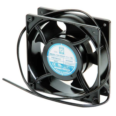 Axial Fan, Square, 115V AC, Plastic/Steel, 4 11/16 in W. MPN:WA4AXFN