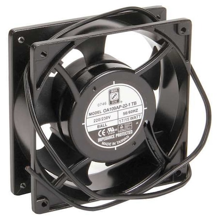 Standard Square Axial Fan, Square, 230V AC, Plastic/Steel, 4 11/16 in W. MPN:WA4AXFN2