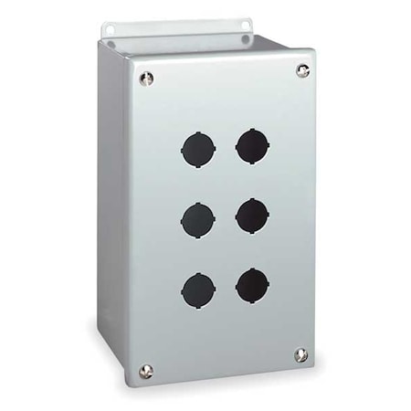 PushButtonEnclosure, 22mm, 6Hole, CarbSteel MPN:PBGX6