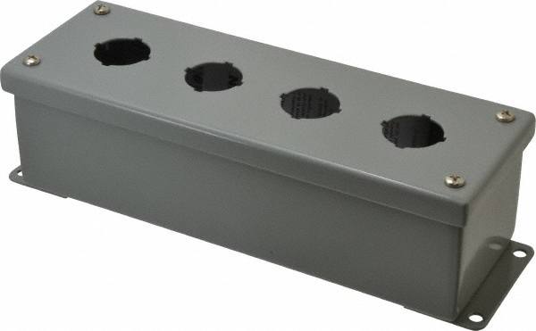 Pushbutton Switch Enclosures, Number of Holes: 4 , Hole Diameter (mm): 30-1/2 , Hole Diameter (Decimal Inch): 1.2000 , Material: Steel  MPN:PB4