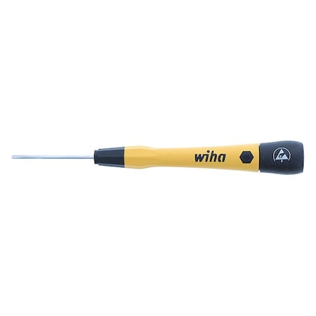 ESD Precision Screw Driver, Slot, 2.0mm, Black, Round MPN:27274