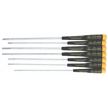 ESDSafePrecisionScrwdrvrSet, Metric, 7pcs MPN:27393