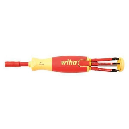 Multi-Bit Screwdriver, Phillips, Slotted Bit Style, Drive Size 6mm, 9 3/4 in L, 7-Piece MPN:28393
