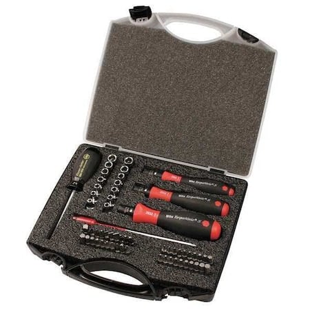 DriverBitSet, 59pcs, Steel, Shank:1/4