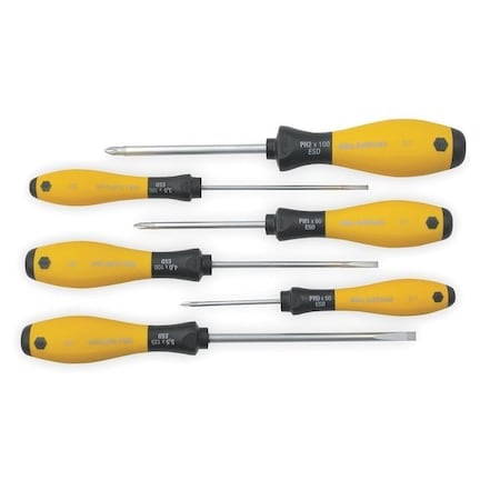 ESD Screwdriver Set, Slotted/Phillips, 6 pcs MPN:30292