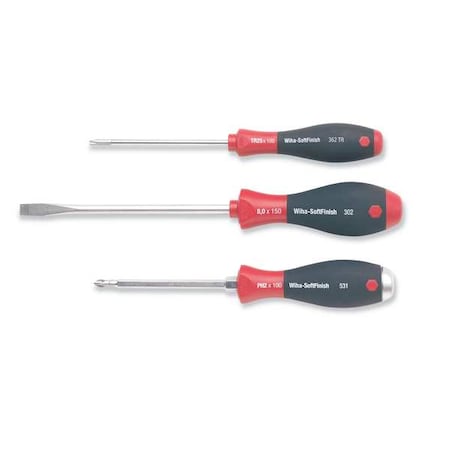 Screwdriver Set, Slotted/Phillips, 6 Pc MPN:30294