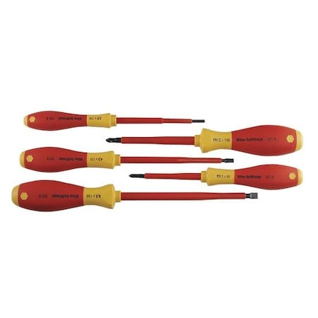 Insulated Screwdriver Set, Slotted/Phillips, 5 pcs MPN:32091