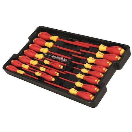 Insulated Screwdriver Set, Slotted/Phillips, 19 pcs MPN:32095